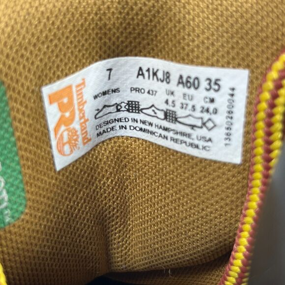 TIMBERLAND Boots Women 7 PRO Steel Toe Direct Attach 6" Insulated Waterproof Tan - Picture 13 of 13